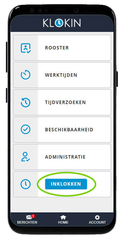 Smartphone inklokken met Klokin